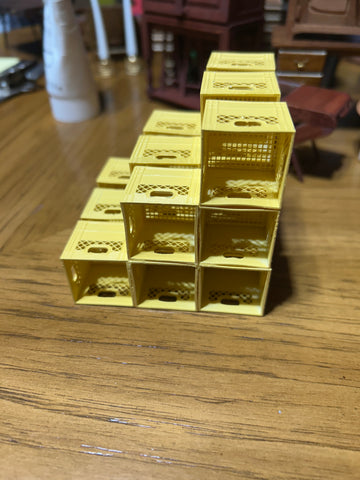 Milk crate shelves