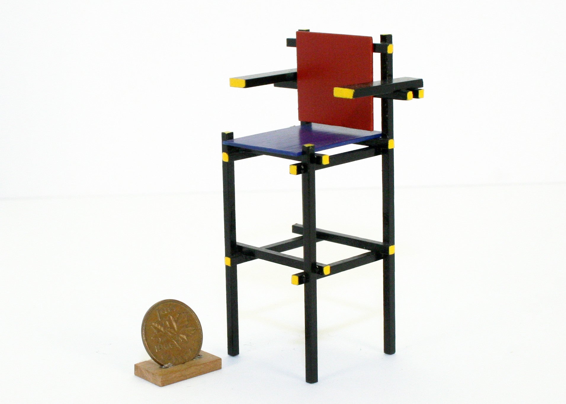 Rietveld style Red Blue High Chair