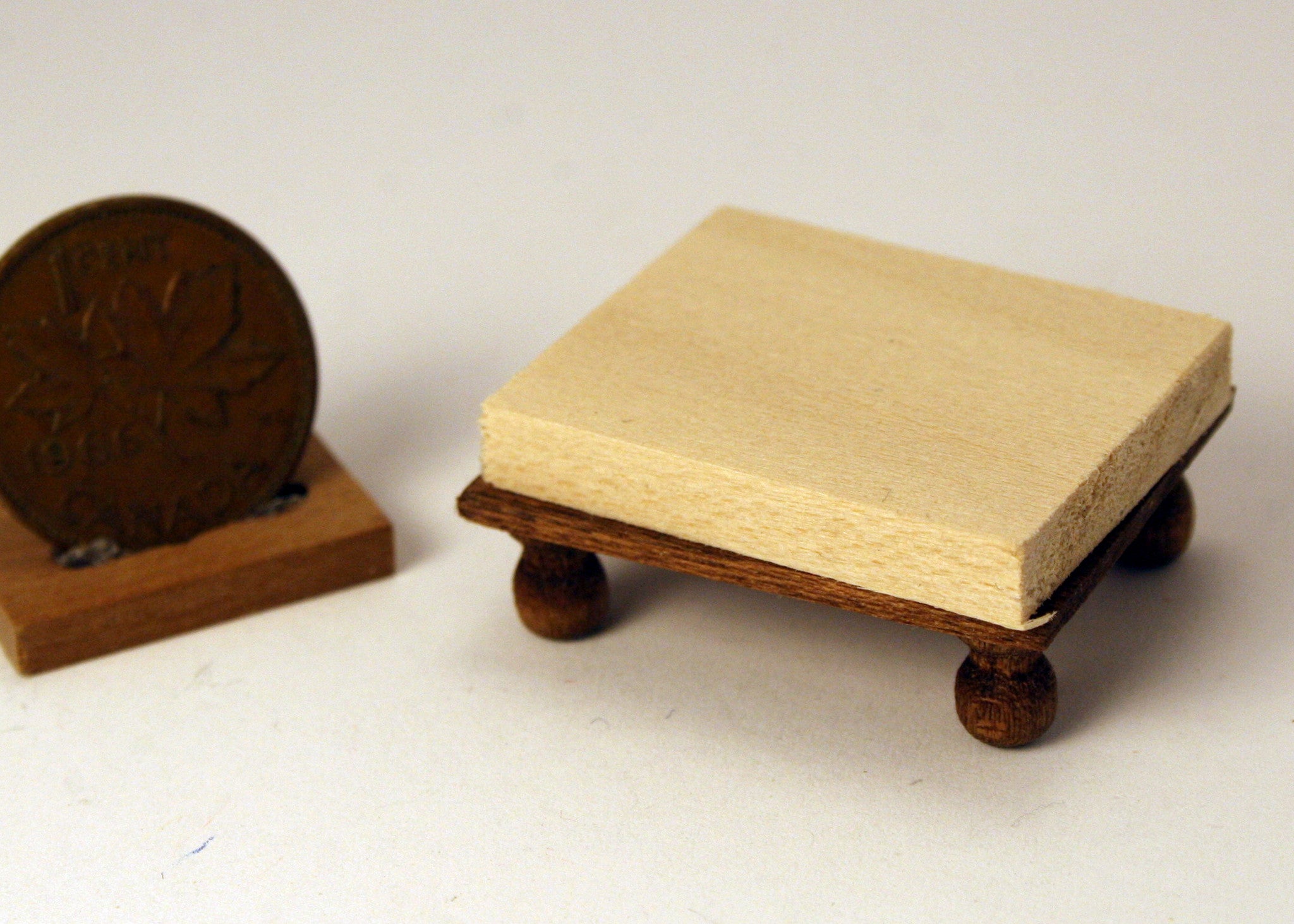 Needlework Footstool with Bun Feet
