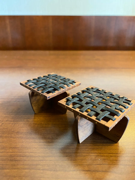 Mira Nakashima Leather Ottoman Stool