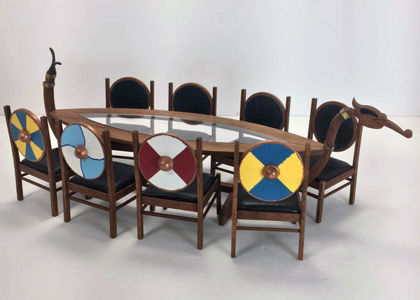 Viking Dragon Boat Table and Chairs